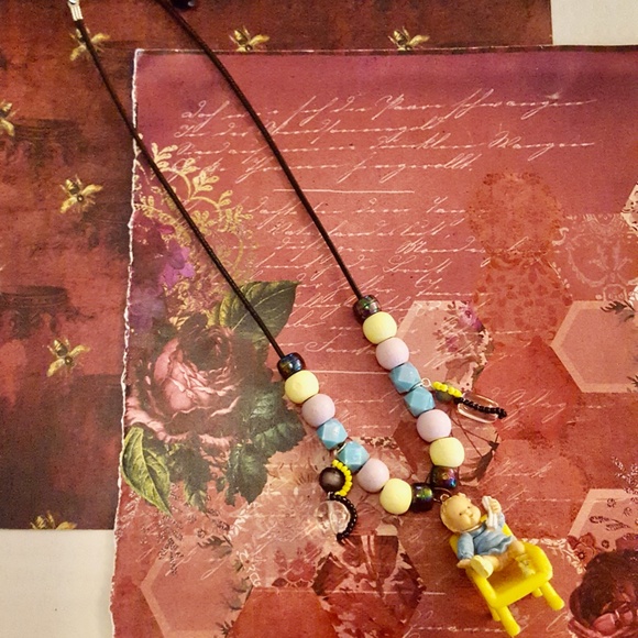 Vintage 1995 Mimi And The Goo Goos Fun Phone Doll Pendant Beaded Cord Necklace - Picture 2 of 5